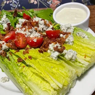 Wedge with blue cheese instead of ranch cause they were out. Pretty darn tasty.