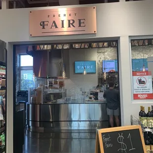 the entrance to the restaurant