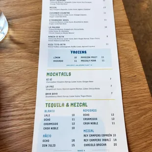 Drink menu 4.21.24