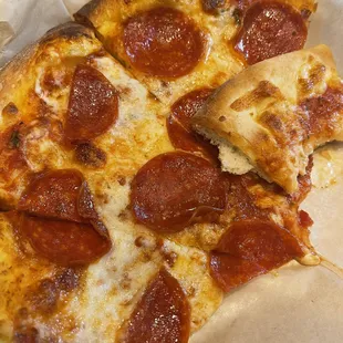 Half pepperoni pre Zoom meeting