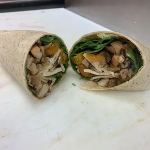Spinach, chicken wrap