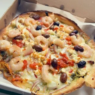 Shrimp Pesto Pizza