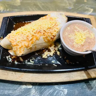 Texas Burrito with Refried beans