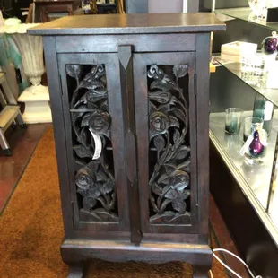 Cut out front storage cabinet with two doors