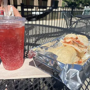Chicken Parmesan Sandwich &amp; Raspberry Italian Soda