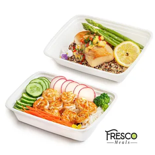 two takeout containers of food