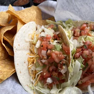 Tacos and free chips.