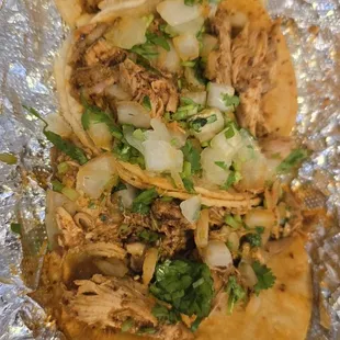 Spicy chicken tacos $1.29 daily. Packed with flavor chefs kiss.