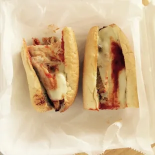 Chicken Parmesan. They use chicken strips.