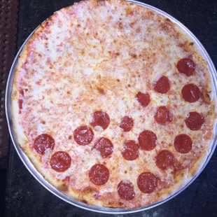 Large cheese, 1/2 pepperoni