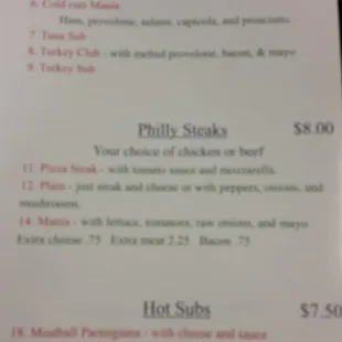 Part of the menu