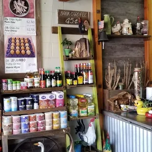 a display of various products in a store