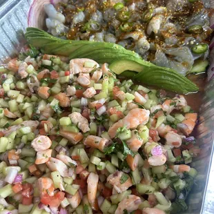 Shrimp ceviche / aguachile tray