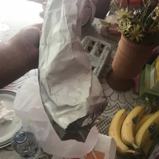 All food went to the floor the bags on both ends are sealed.