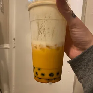 Crafted Peaches and Cream Boba Tea
