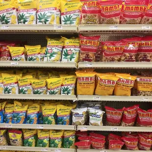 Lots of plantain chip and pork rind varietals to choose from.