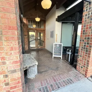 the entrance to the restaurant