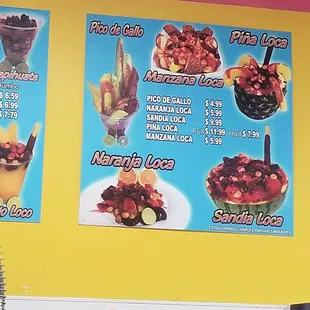 Menu as of 7/8/2018