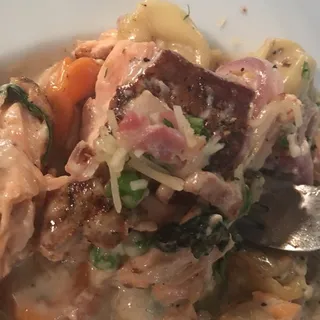 Salmon Carbonara Platter