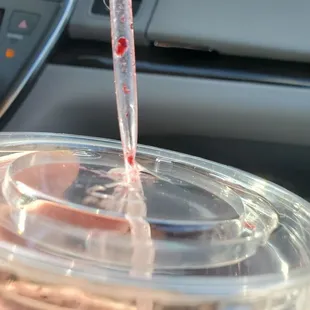 A thinner straw that was not effective for thicker smoothie.