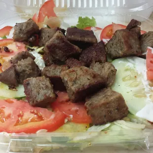 Lamb kabob &amp; salad