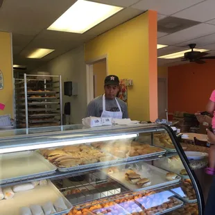 This guy helped me out ordering some delicious donuts. They are fresh and best!