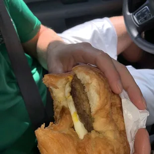 Sausage egg and cheese croissant