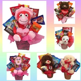 a variety of teddy bears