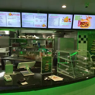 Inside menu/counter