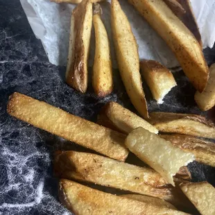 french fries they are garbage. They taste fake, whatever that taste like, they do not taste real in the middle they&apos;re hollow.