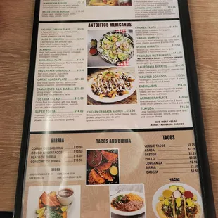 menu