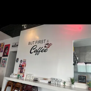 the interior of a coffee shop