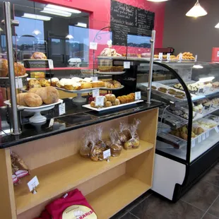 a display of baked goods
