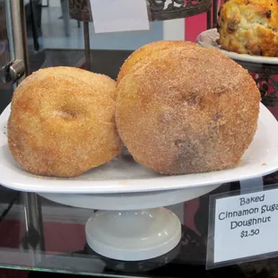 three donuts on a plate