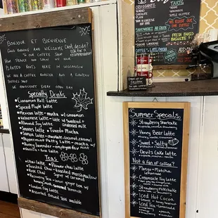 The drink menu