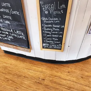 Seasonal coffee menu