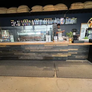the counter at the coffee shop