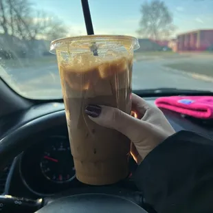 Lavender Vietnamese iced coffee