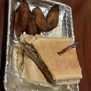 Sandwich Cubano with maduros