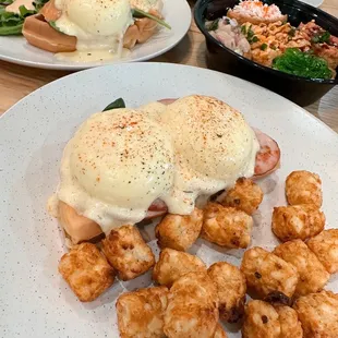 Canadian Bacon Egg Mochi Waffle Benedict  Bites bombs-6pcs Smoked Salmon Mochi Waffle Benedict