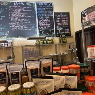 a variety of products on display