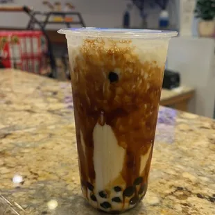 Fresh milk with brown sugar boba