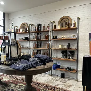 a display of bottles of liquor