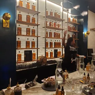 a man in a bar setting