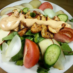 Spiced pork loin salad