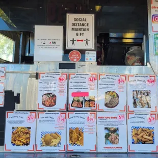 menus on a food truck