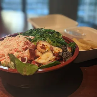 Tuna poke bowl and Lumpia shanghai