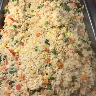 Steamed Spanish rice. We are on UBEREATS