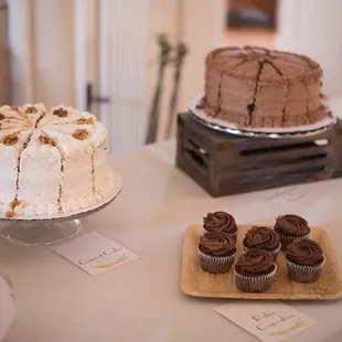 Carrot cake and choc fudge!