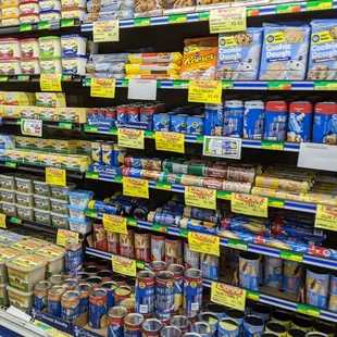 a variety of canned foods